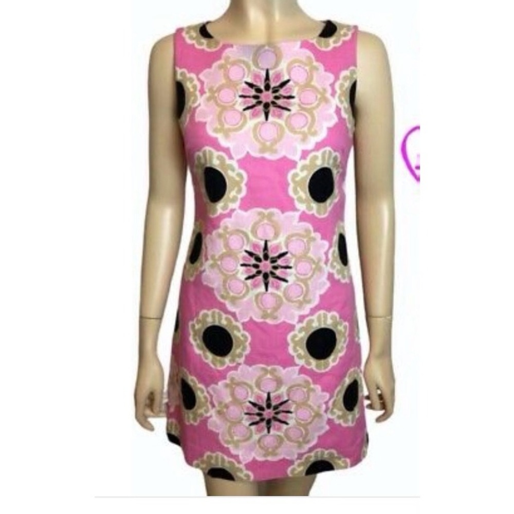 LILLY PULITZER Pink Tan Medallion Sleeveless Dress